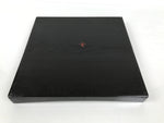 Japanese Lacquered Wood Serving Tray Obon Vtg Square Curved Red Edge Black L574