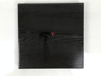 Japanese Lacquered Wood Serving Tray Obon Vtg Square Curved Red Edge Black L574
