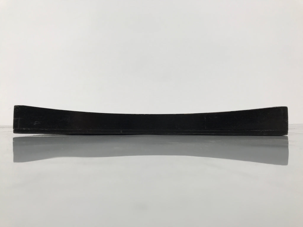 Japanese Lacquered Wood Serving Tray Obon Vtg Square Curved Red Edge Black L574