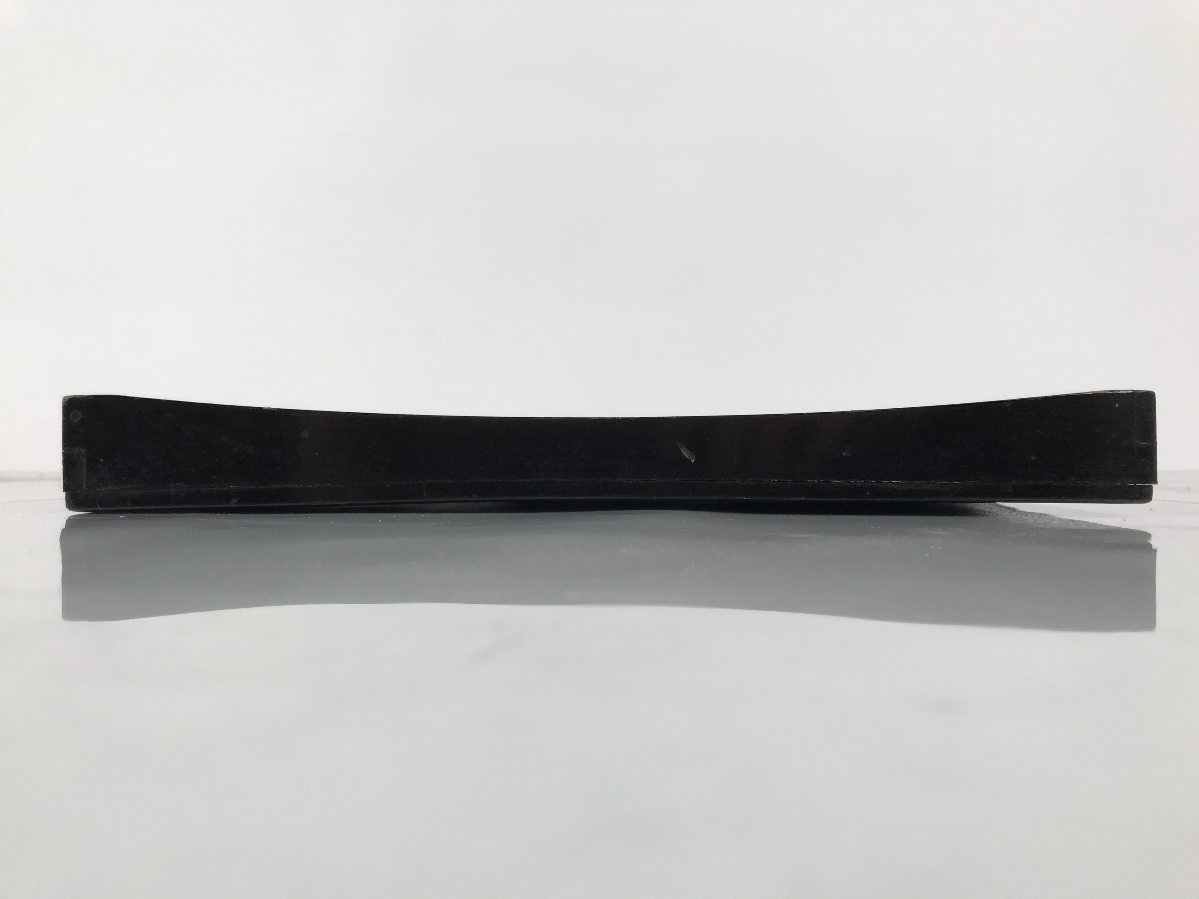 Japanese Lacquered Wood Serving Tray Obon Vtg Square Curved Red Edge Black L574