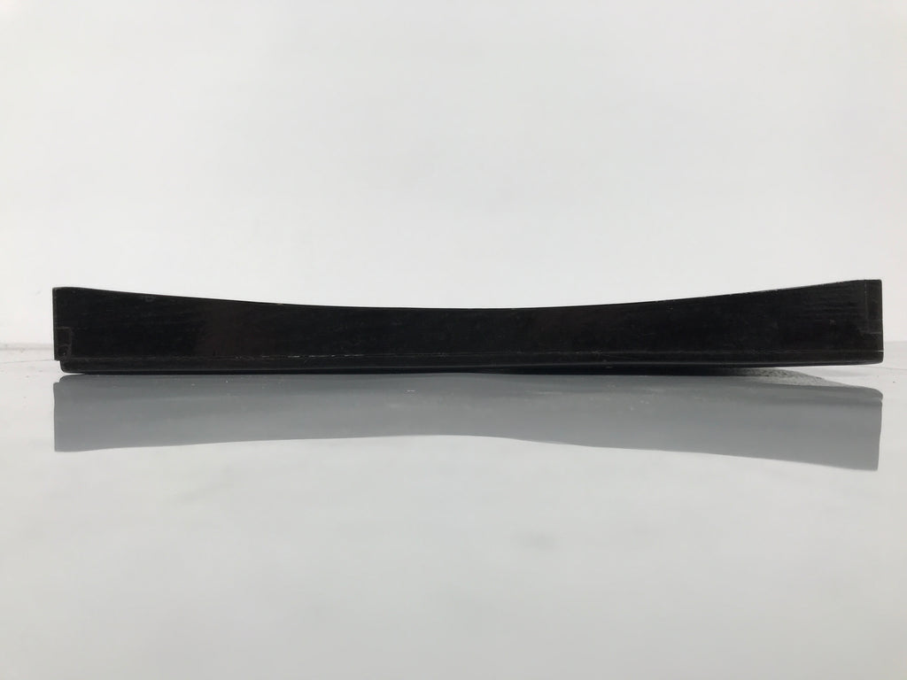 Japanese Lacquered Wood Serving Tray Obon Vtg Square Curved Red Edge Black L575