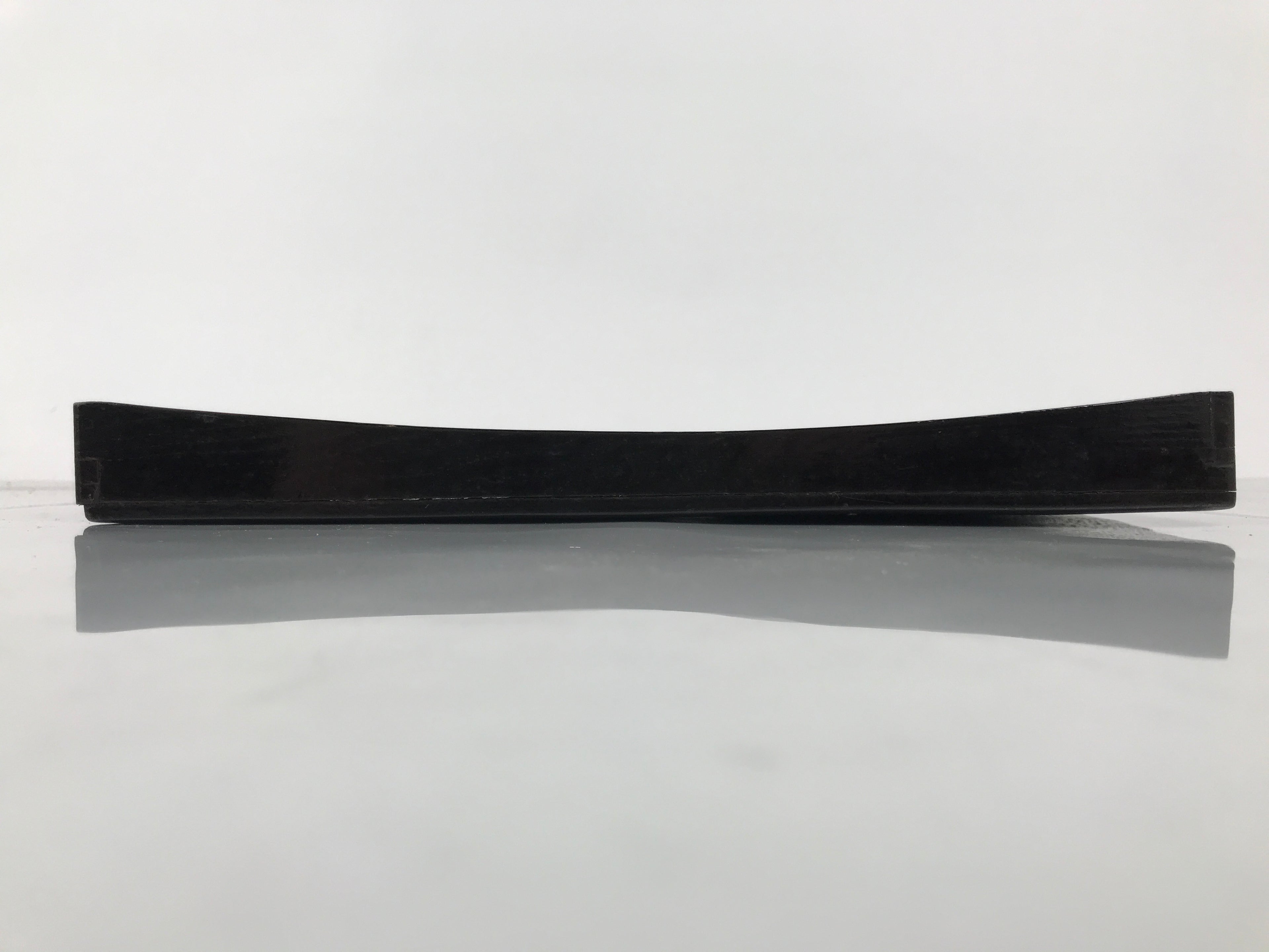 Japanese Lacquered Wood Serving Tray Obon Vtg Square Curved Red Edge Black L575