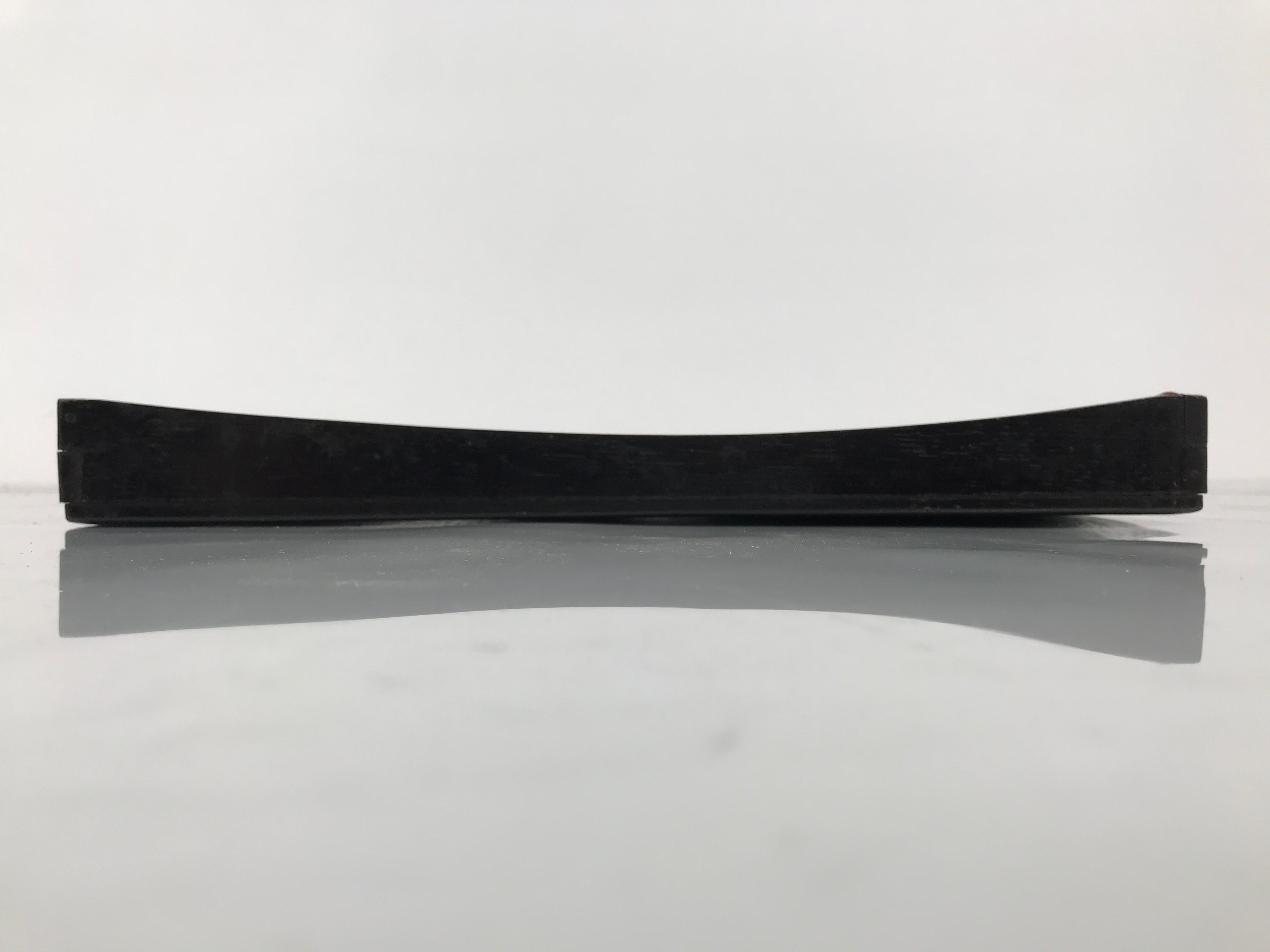Japanese Lacquered Wood Serving Tray Obon Vtg Square Curved Red Edge Black L576