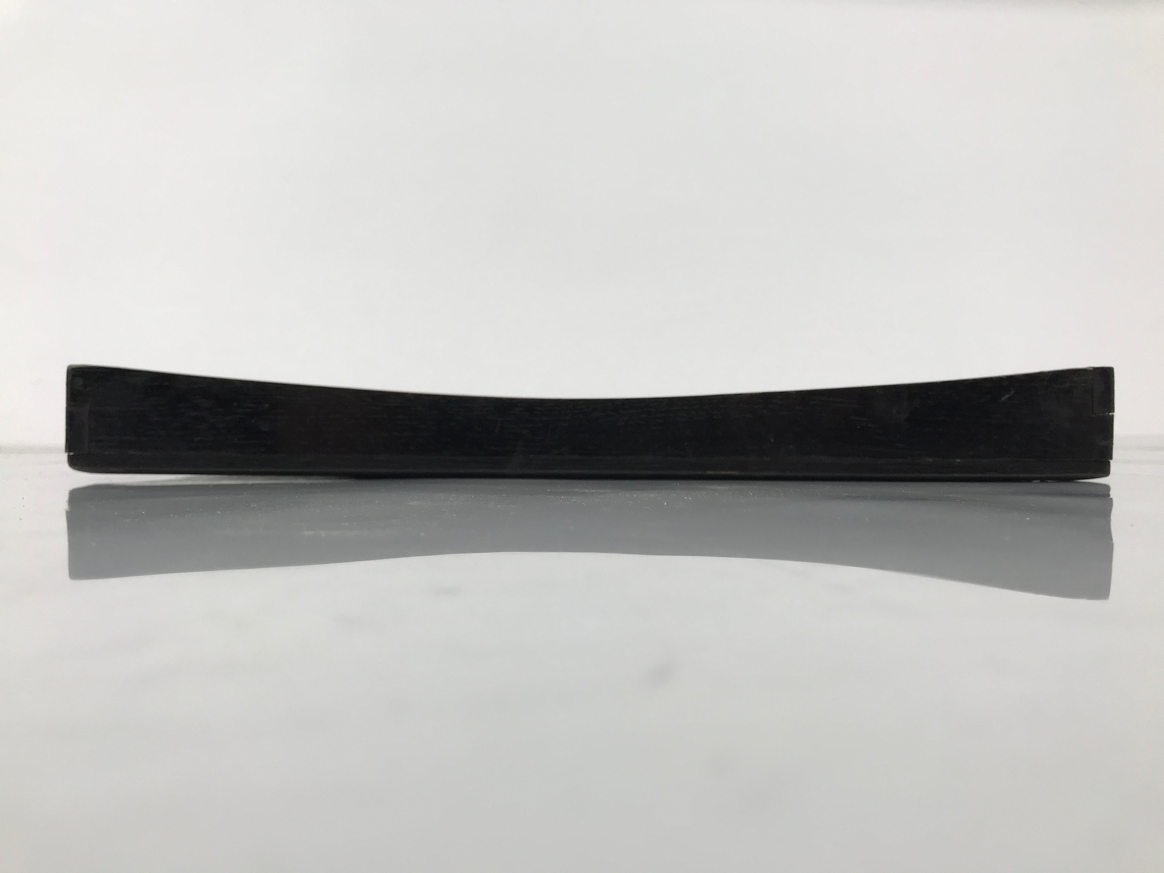 Japanese Lacquered Wood Serving Tray Obon Vtg Square Curved Red Edge Black L576