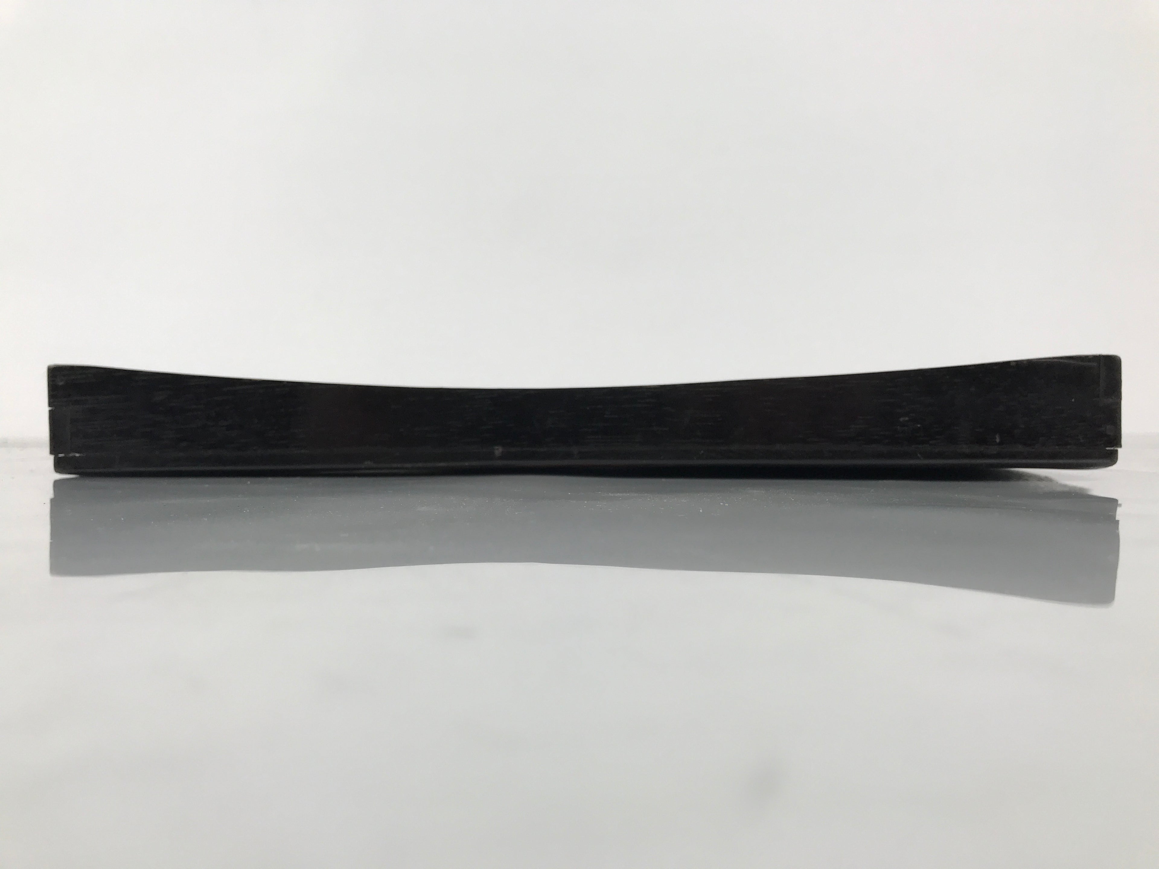 Japanese Lacquered Wood Serving Tray Obon Vtg Square Curved Red Edge Black L576