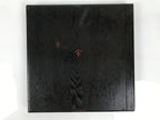 Japanese Lacquered Wood Serving Tray Obon Vtg Square Curved Red Edge Black L577