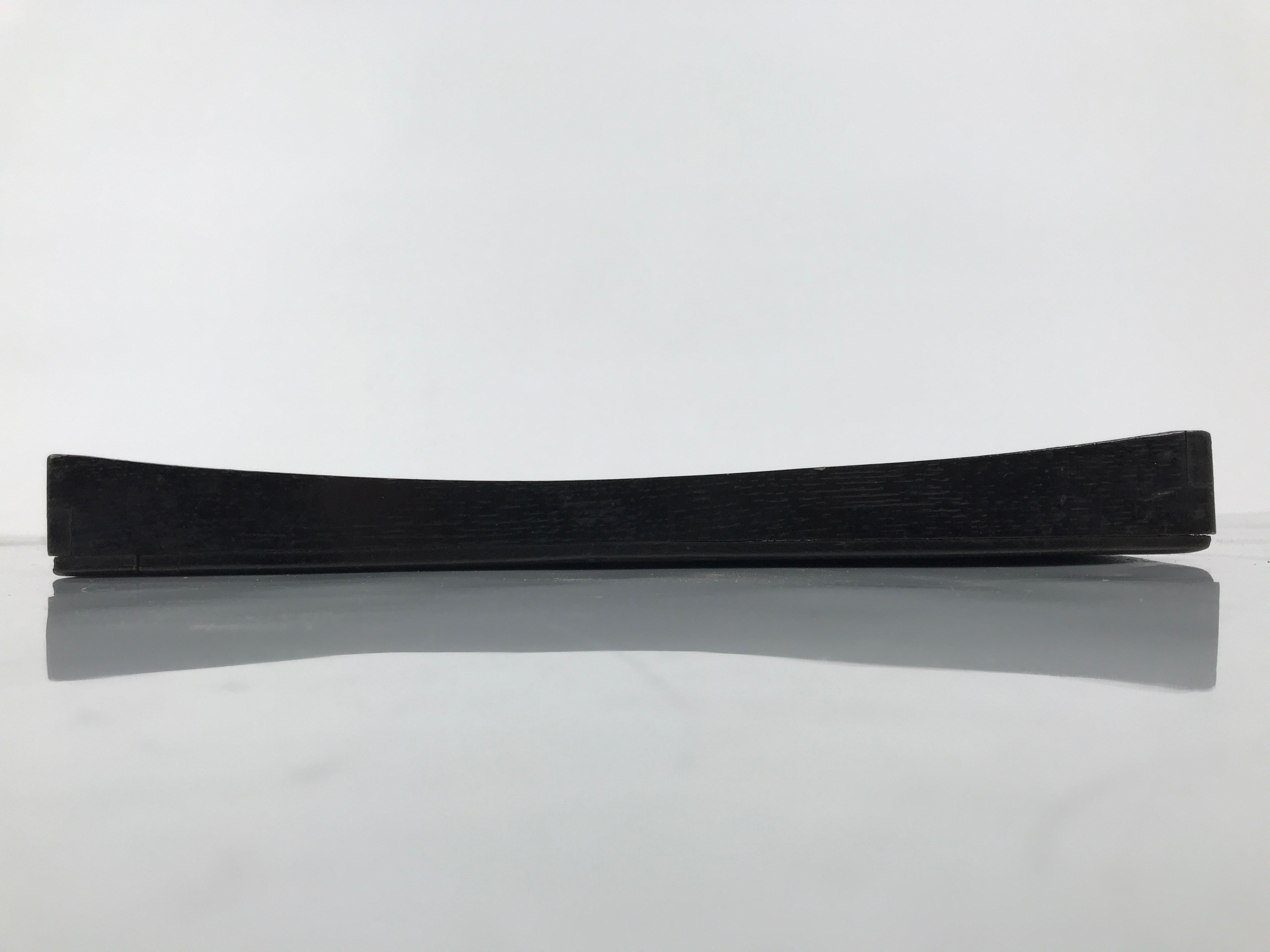 Japanese Lacquered Wood Serving Tray Obon Vtg Square Curved Red Edge Black L577