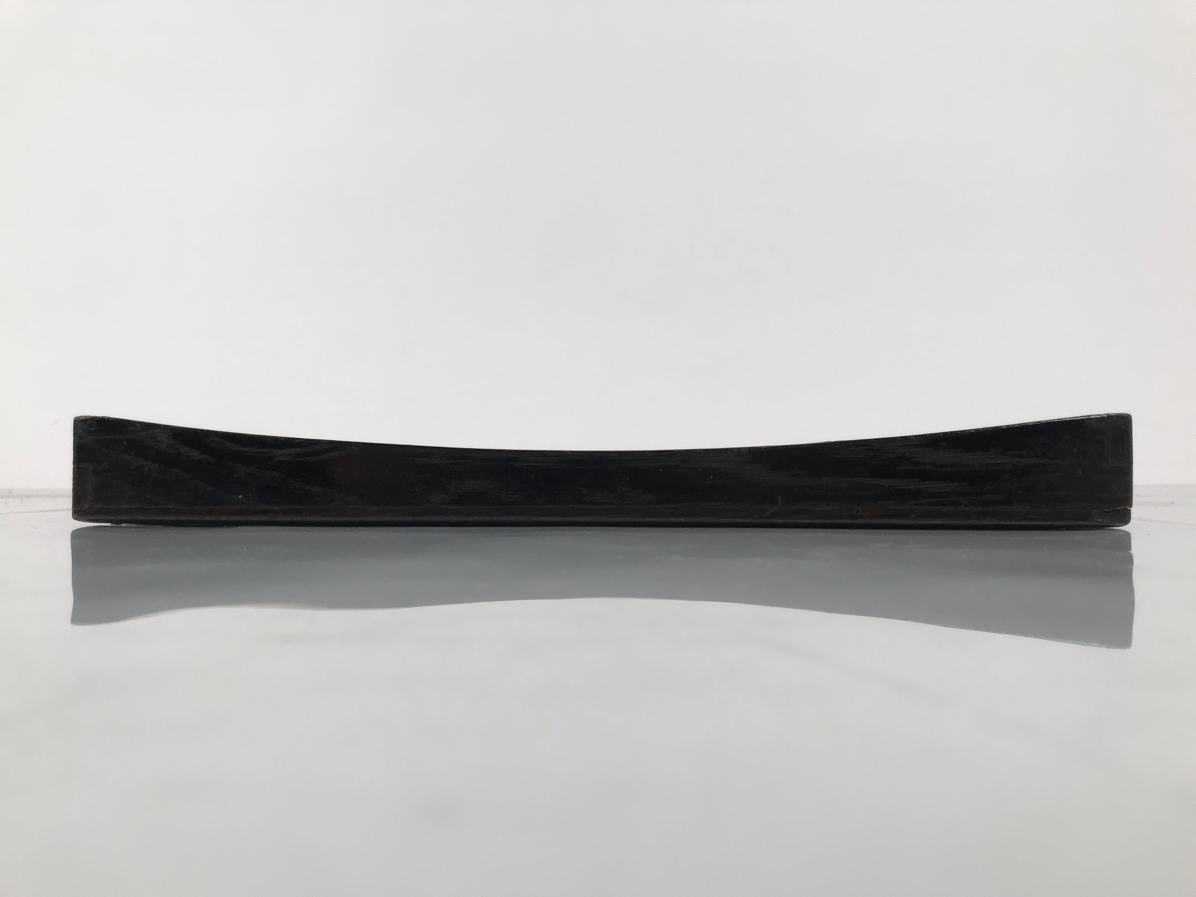 Japanese Lacquered Wood Serving Tray Obon Vtg Square Curved Red Edge Black L577