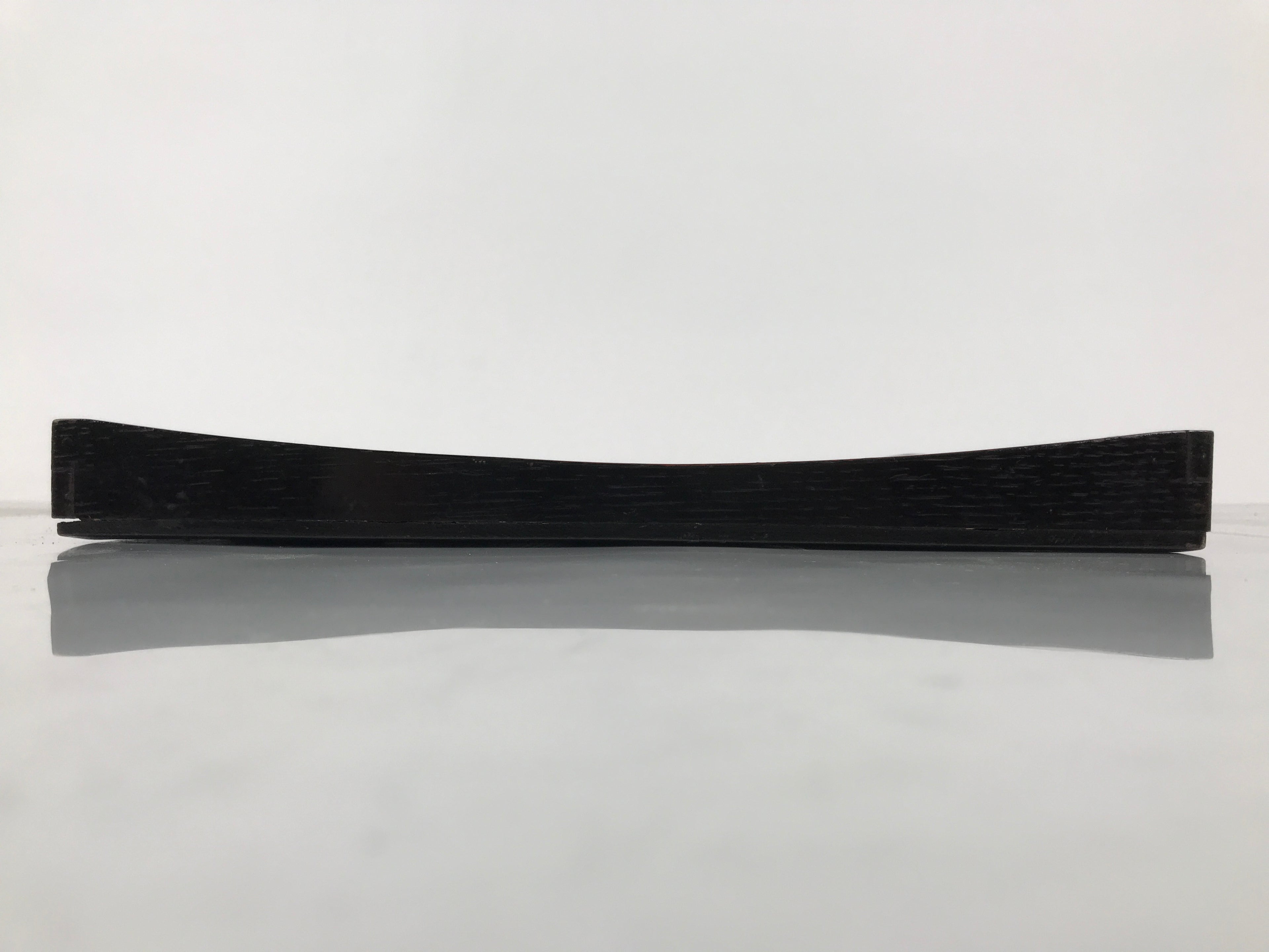 Japanese Lacquered Wood Serving Tray Obon Vtg Square Curved Red Edge Black L578