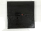 Japanese Lacquered Wood Serving Tray Obon Vtg Square Curved Red Edge Black L579