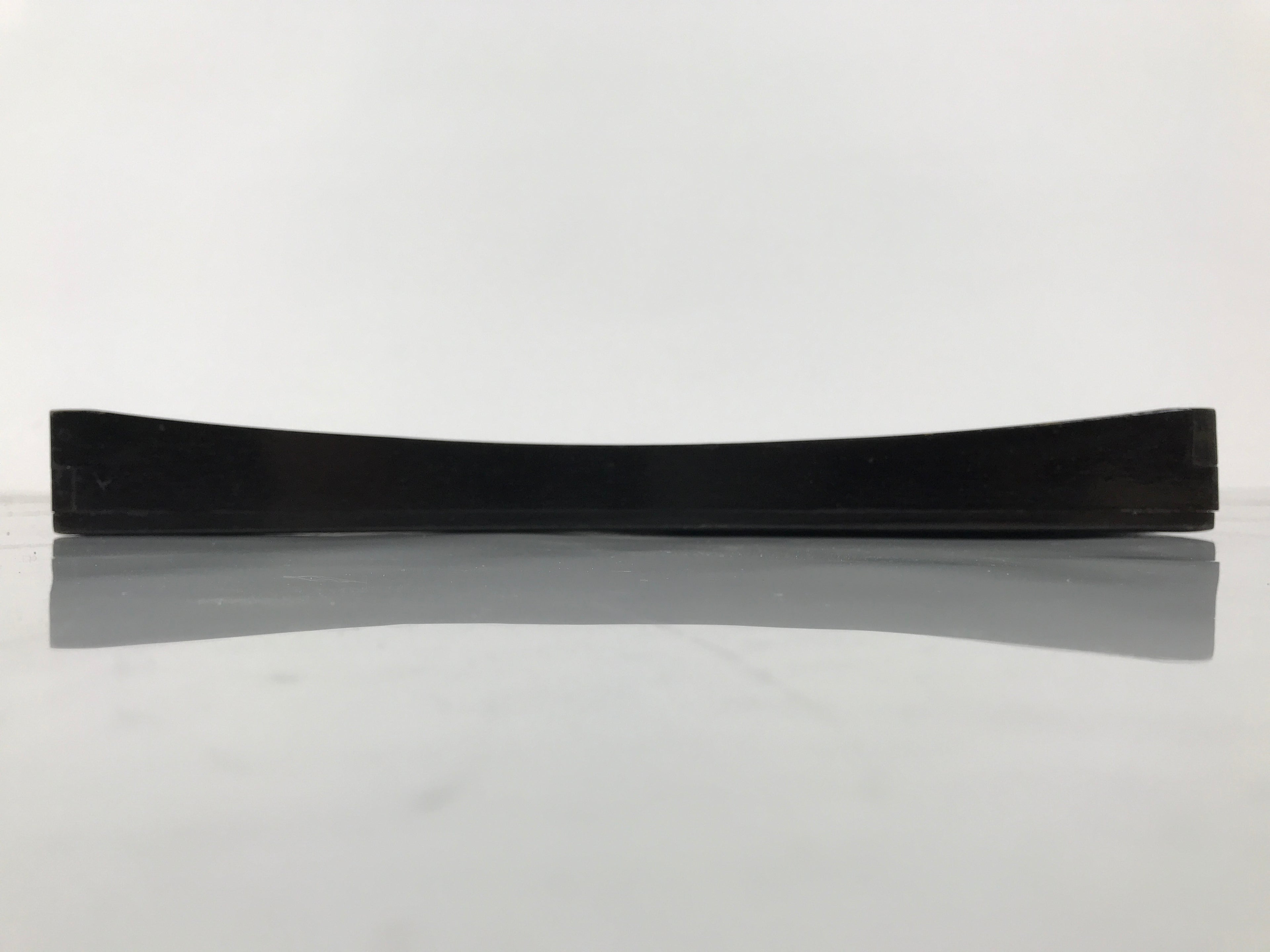 Japanese Lacquered Wood Serving Tray Obon Vtg Square Curved Red Edge Black L579