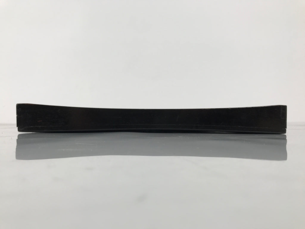 Japanese Lacquered Wood Serving Tray Obon Vtg Square Curved Red Edge Black L579