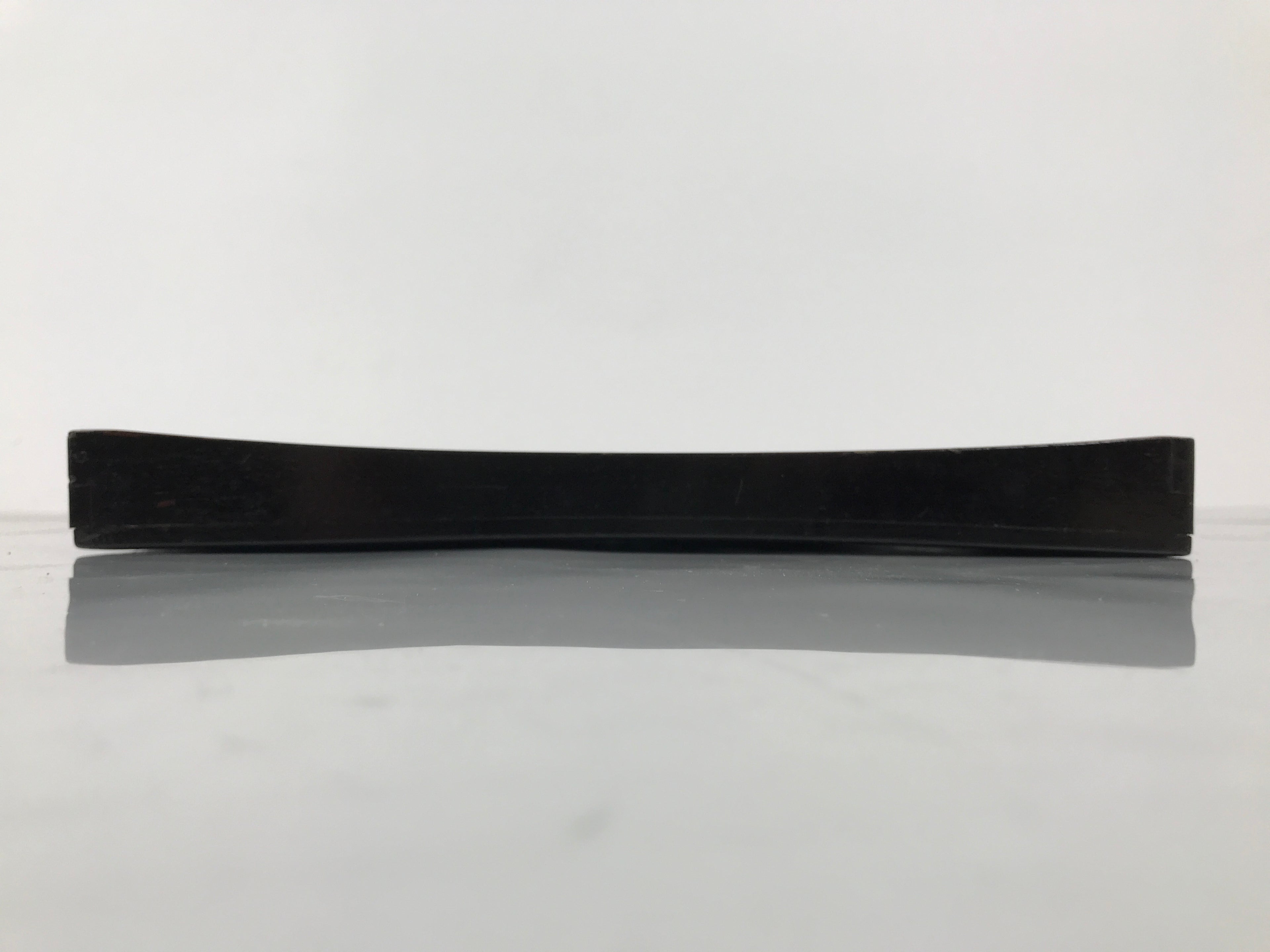 Japanese Lacquered Wood Serving Tray Obon Vtg Square Curved Red Edge Black L579