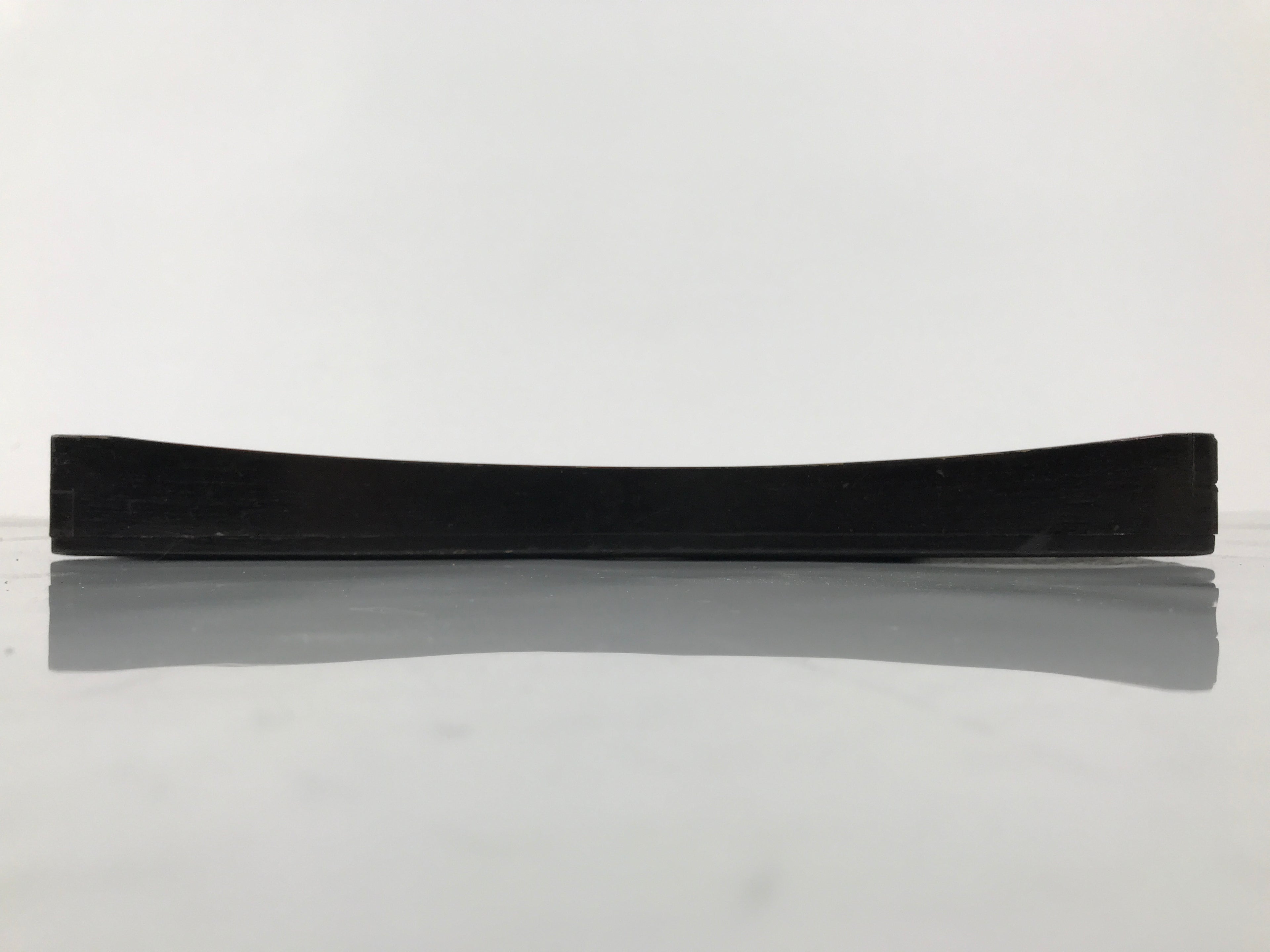 Japanese Lacquered Wood Serving Tray Obon Vtg Square Curved Red Edge Black L579