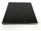 Japanese Lacquered Wood Serving Tray Obon Vtg Square Curved Red Edge Black L581