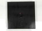 Japanese Lacquered Wood Serving Tray Obon Vtg Square Curved Red Edge Black L581