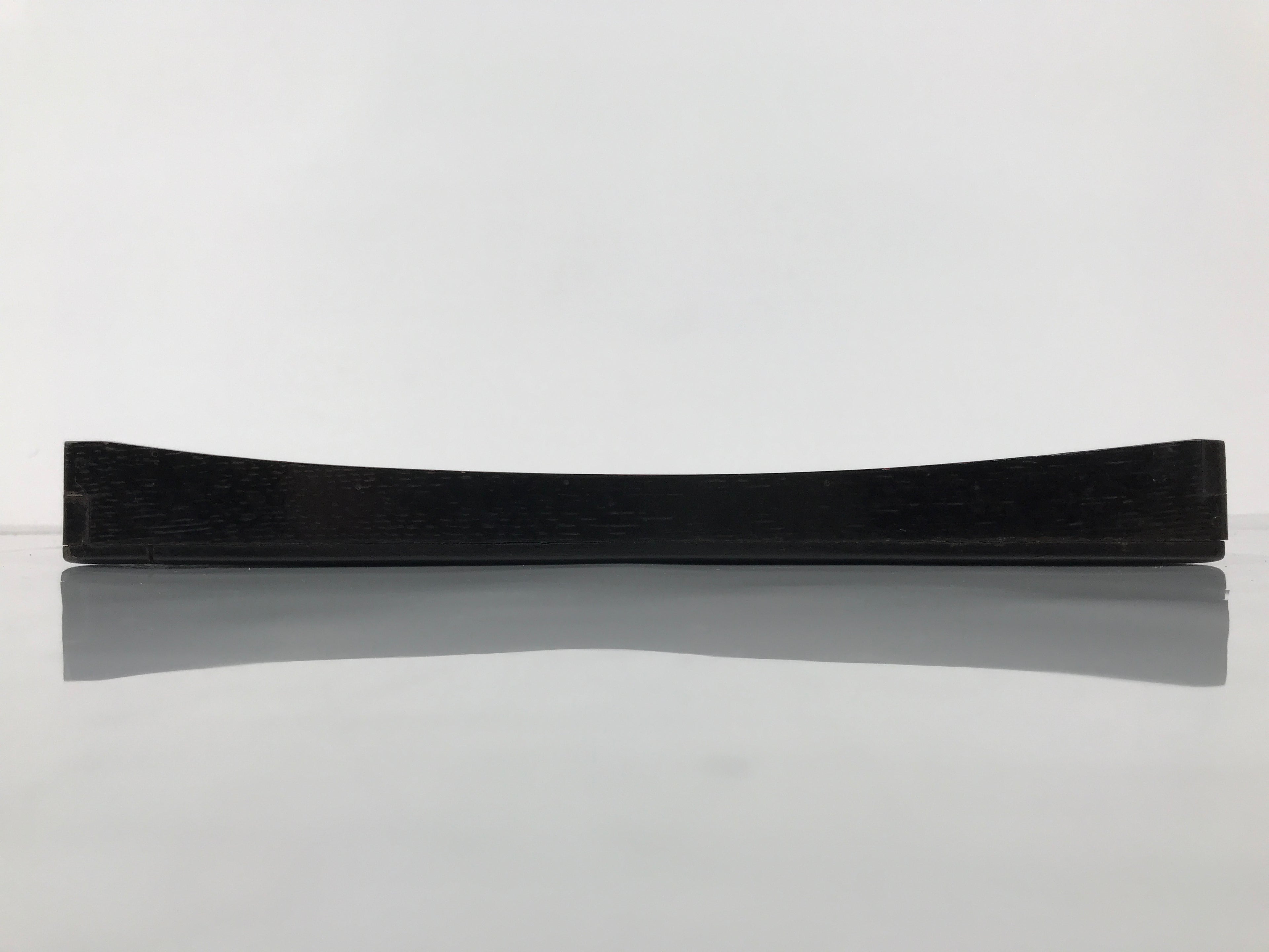 Japanese Lacquered Wood Serving Tray Obon Vtg Square Curved Red Edge Black L581
