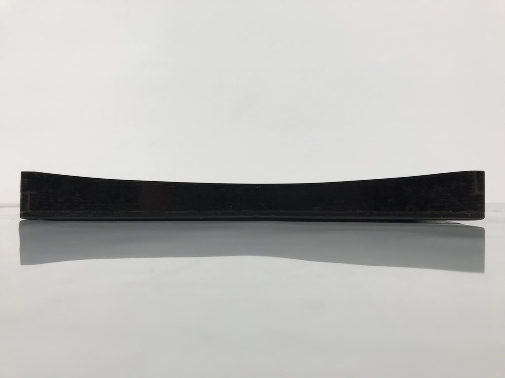 Japanese Lacquered Wood Serving Tray Obon Vtg Square Curved Red Edge Black L581