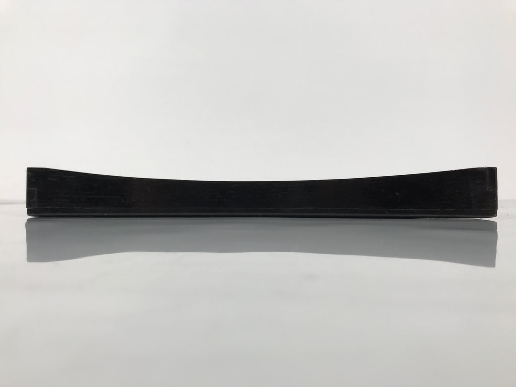 Japanese Lacquered Wood Serving Tray Obon Vtg Square Curved Red Edge Black L581