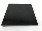 Japanese Lacquered Wood Serving Tray Obon Vtg Square Curved Red Edge Black L582