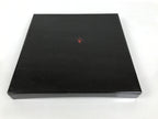 Japanese Lacquered Wood Serving Tray Obon Vtg Square Curved Red Edge Black L583