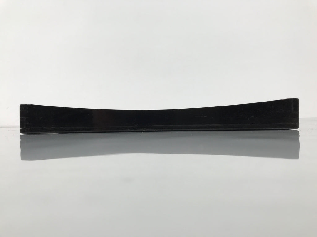 Japanese Lacquered Wood Serving Tray Obon Vtg Square Curved Red Edge Black L583