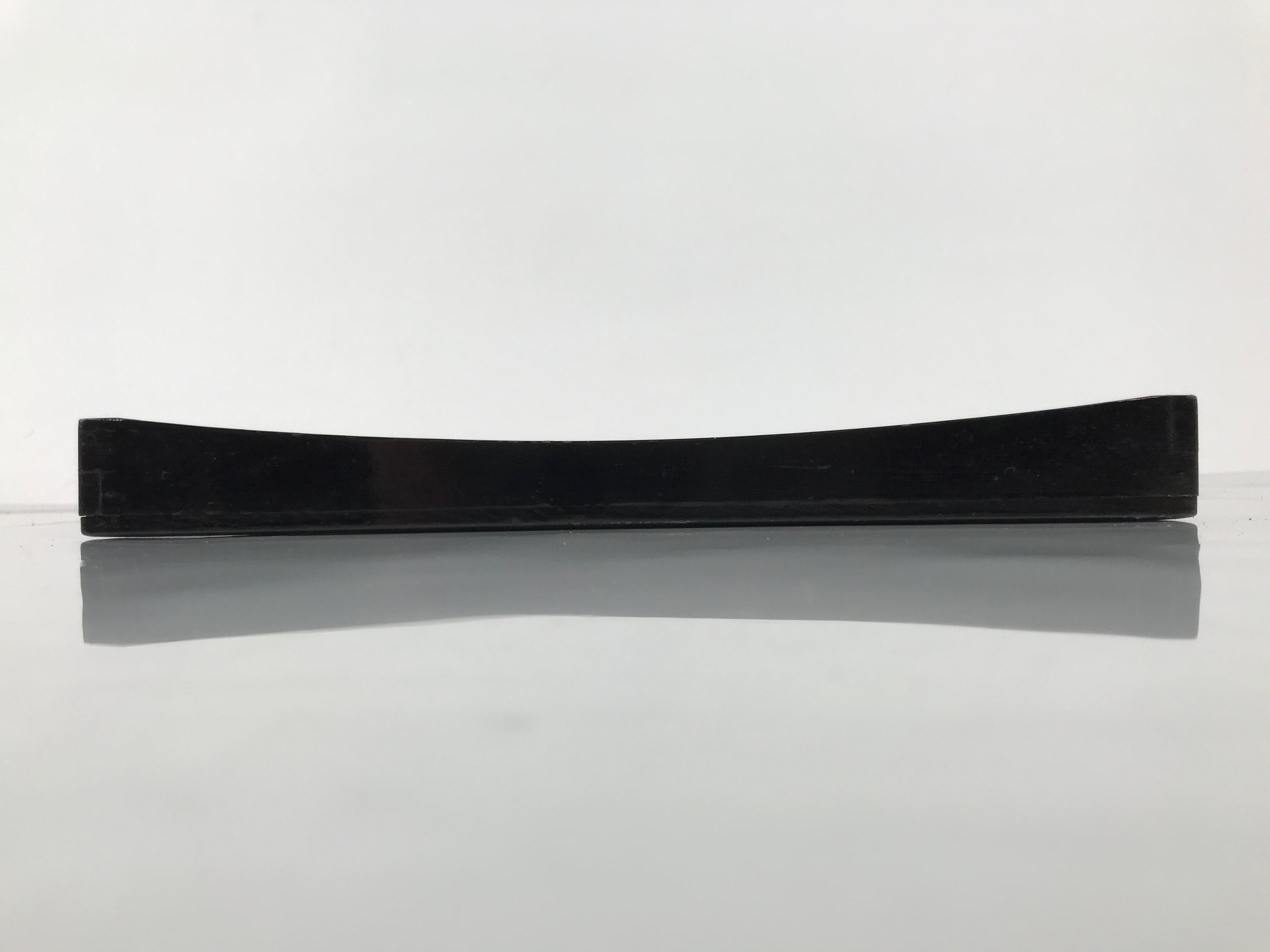 Japanese Lacquered Wood Serving Tray Obon Vtg Square Curved Red Edge Black L583