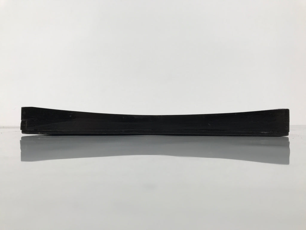 Japanese Lacquered Wood Serving Tray Obon Vtg Square Curved Red Edge Black L583