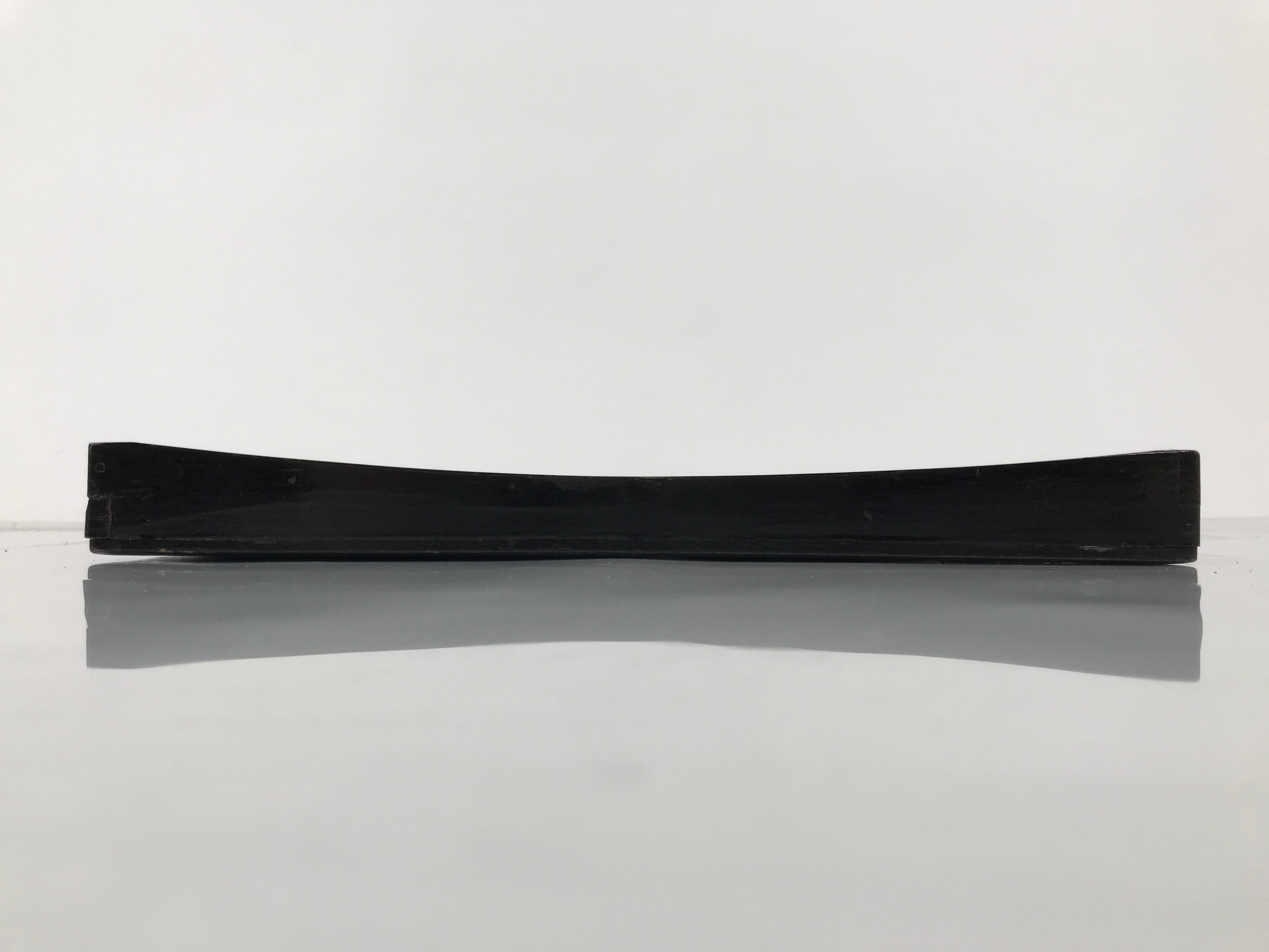 Japanese Lacquered Wood Serving Tray Obon Vtg Square Curved Red Edge Black L583