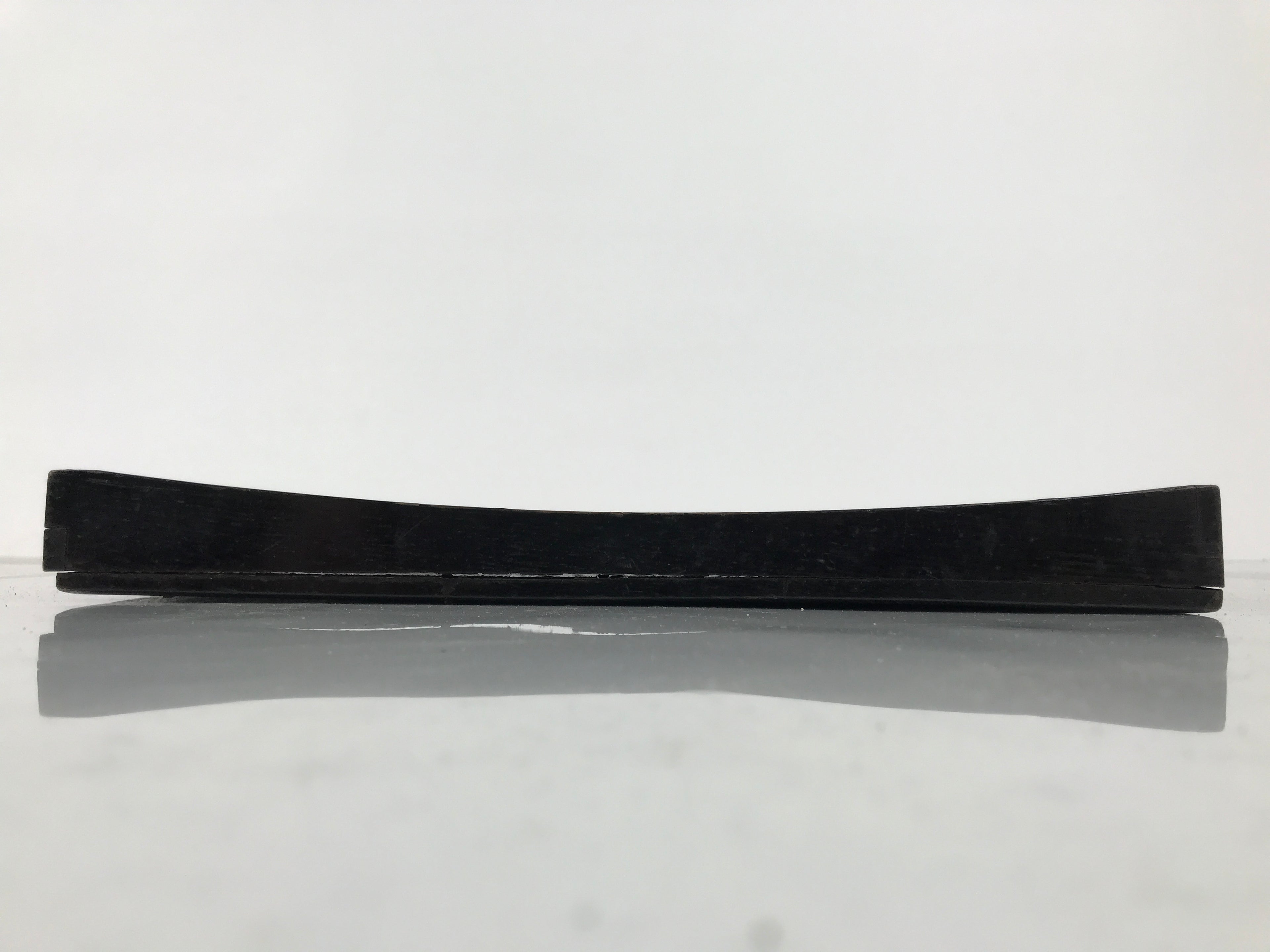 Japanese Lacquered Wood Serving Tray Obon Vtg Square Curved Red Edge Black L612