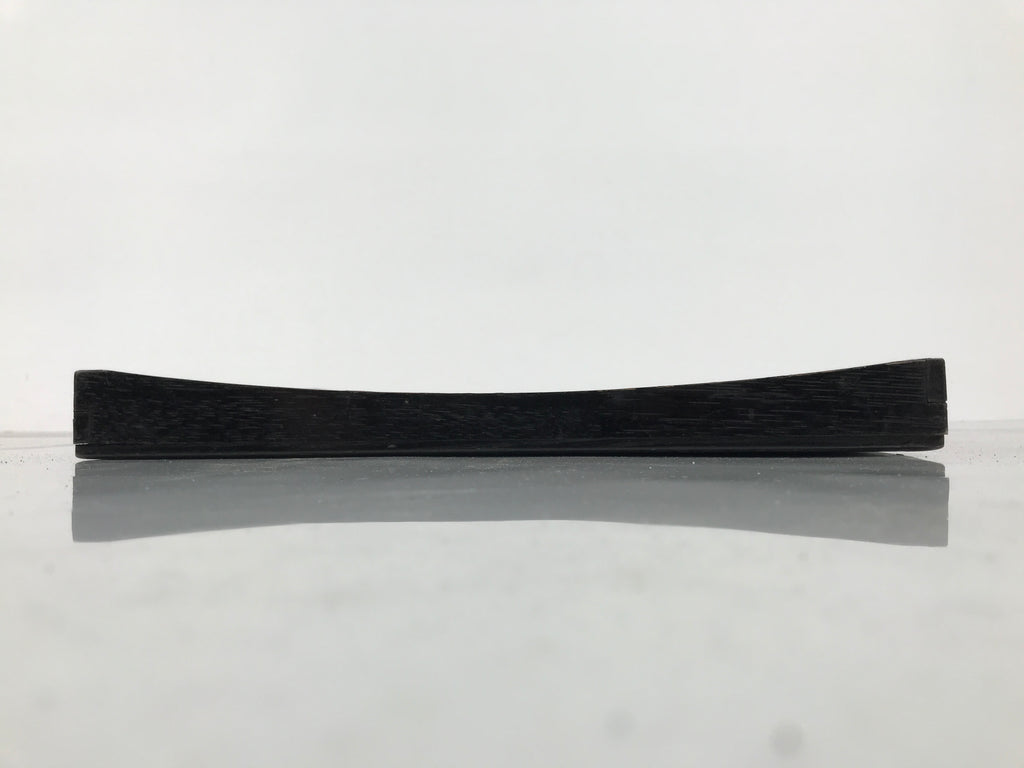 Japanese Lacquered Wood Serving Tray Obon Vtg Square Curved Red Edge Black L612