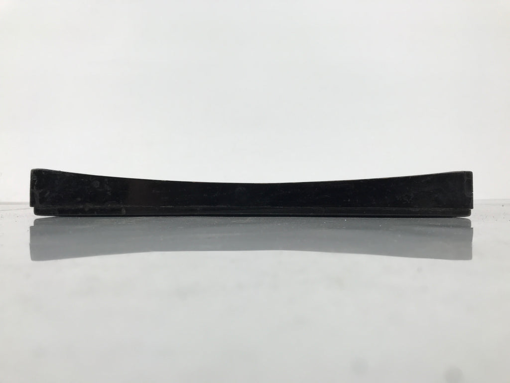 Japanese Lacquered Wood Serving Tray Obon Vtg Square Curved Red Edge Black L612