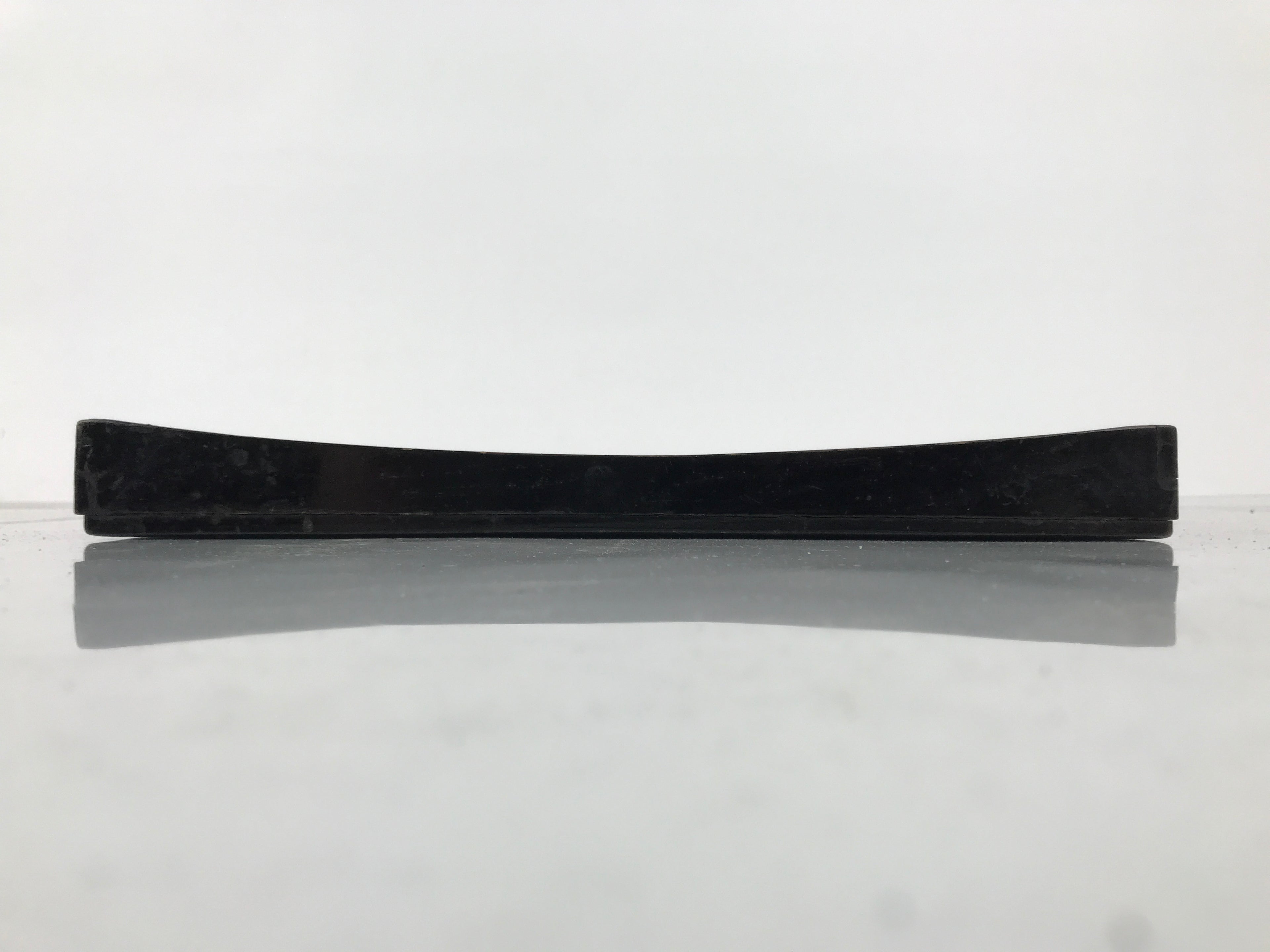 Japanese Lacquered Wood Serving Tray Obon Vtg Square Curved Red Edge Black L612
