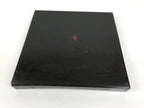 Japanese Lacquered Wood Serving Tray Obon Vtg Square Curved Red Edge Black L612