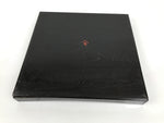 Japanese Lacquered Wood Serving Tray Obon Vtg Square Curved Red Edge Black L612