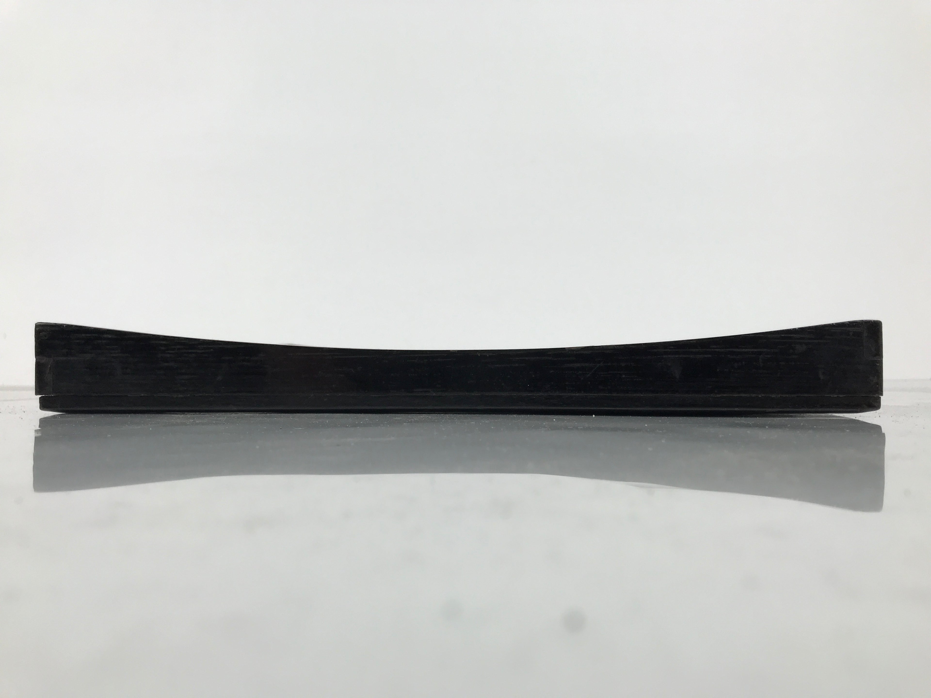 Japanese Lacquered Wood Serving Tray Obon Vtg Square Curved Red Edge Black L613