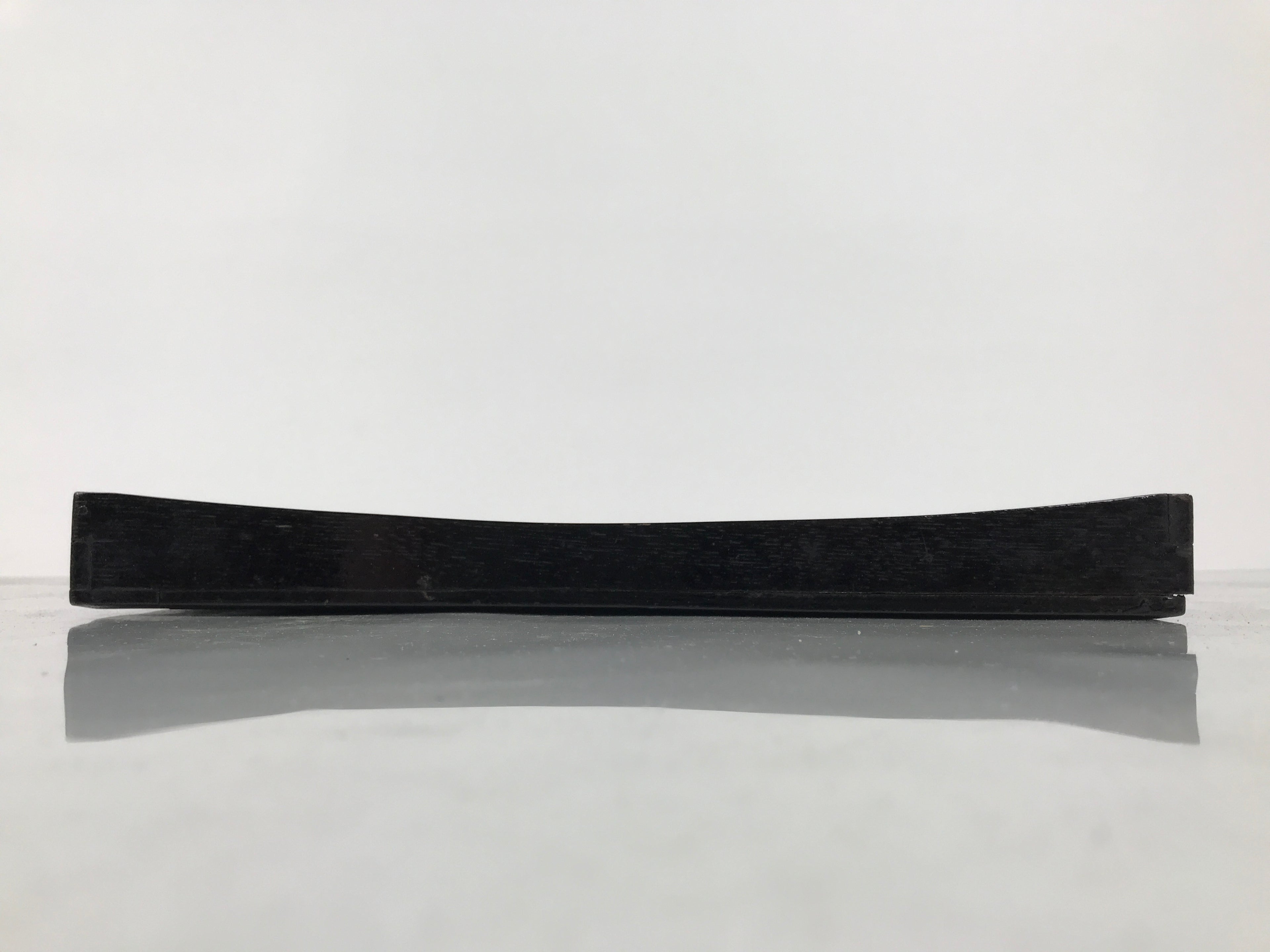 Japanese Lacquered Wood Serving Tray Obon Vtg Square Curved Red Edge Black L613