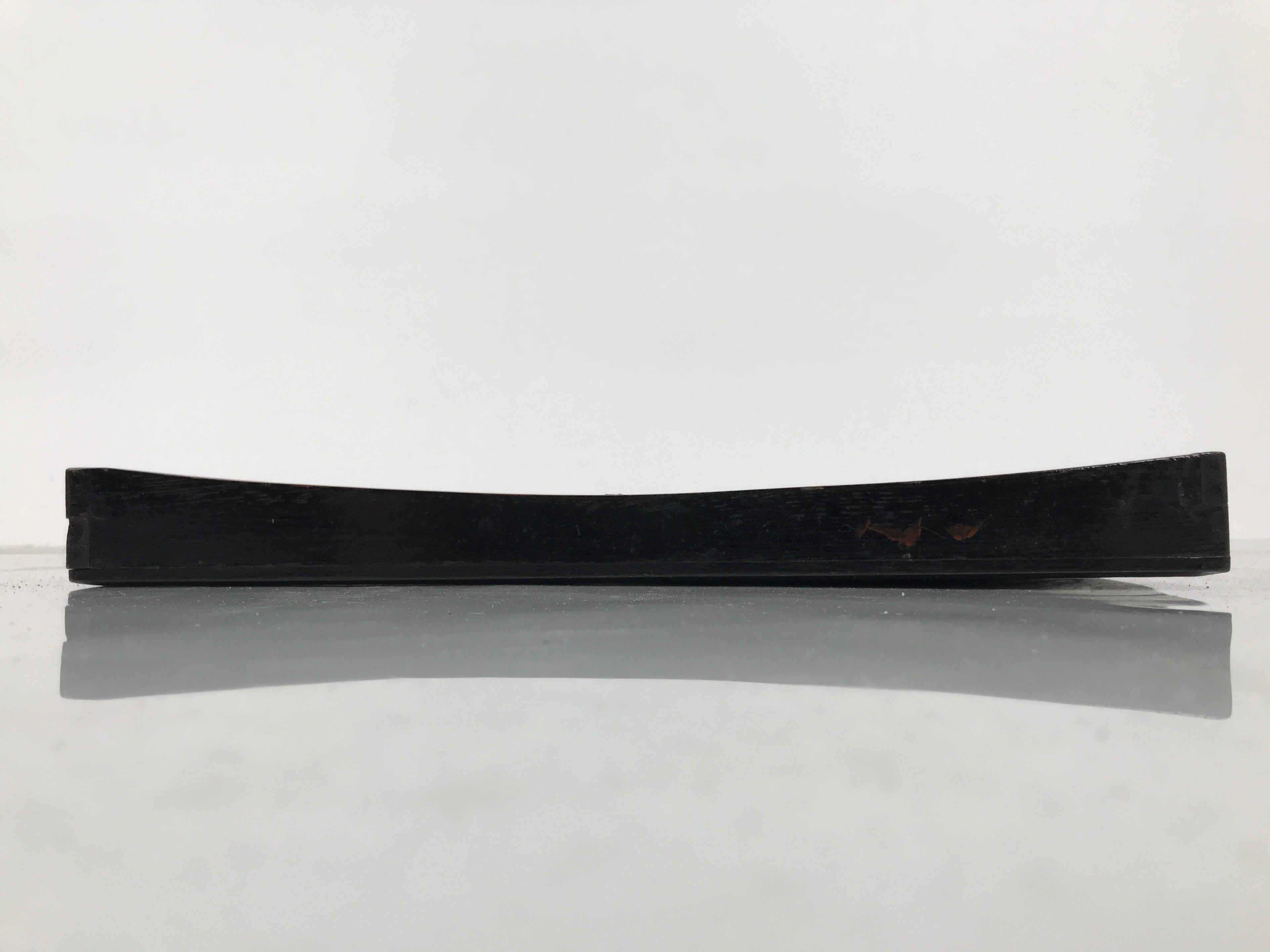 Japanese Lacquered Wood Serving Tray Obon Vtg Square Curved Red Edge Black L613