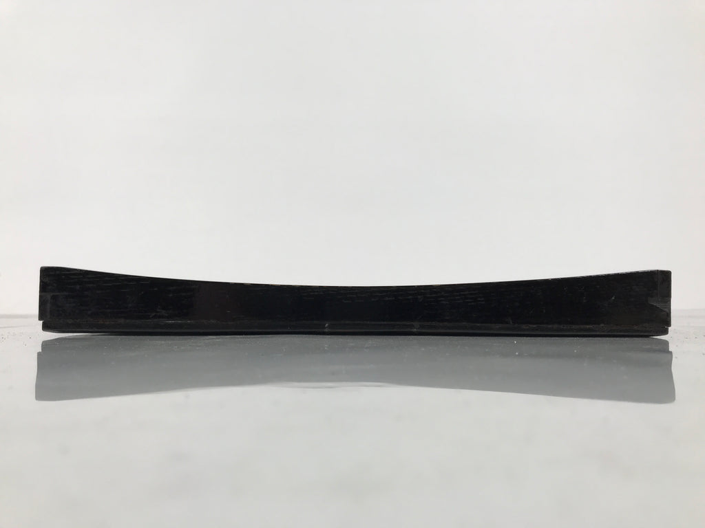 Japanese Lacquered Wood Serving Tray Obon Vtg Square Curved Red Edge Black L613