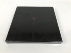 Japanese Lacquered Wood Serving Tray Obon Vtg Square Curved Red Edge Black L613
