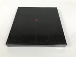 Japanese Lacquered Wood Serving Tray Obon Vtg Square Curved Red Edge Black L613