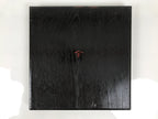 Japanese Lacquered Wood Serving Tray Obon Vtg Square Curved Red Edge Black L613