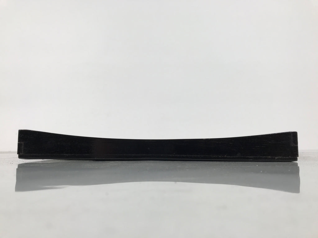 Japanese Lacquered Wood Serving Tray Obon Vtg Square Curved Red Edge Black L614