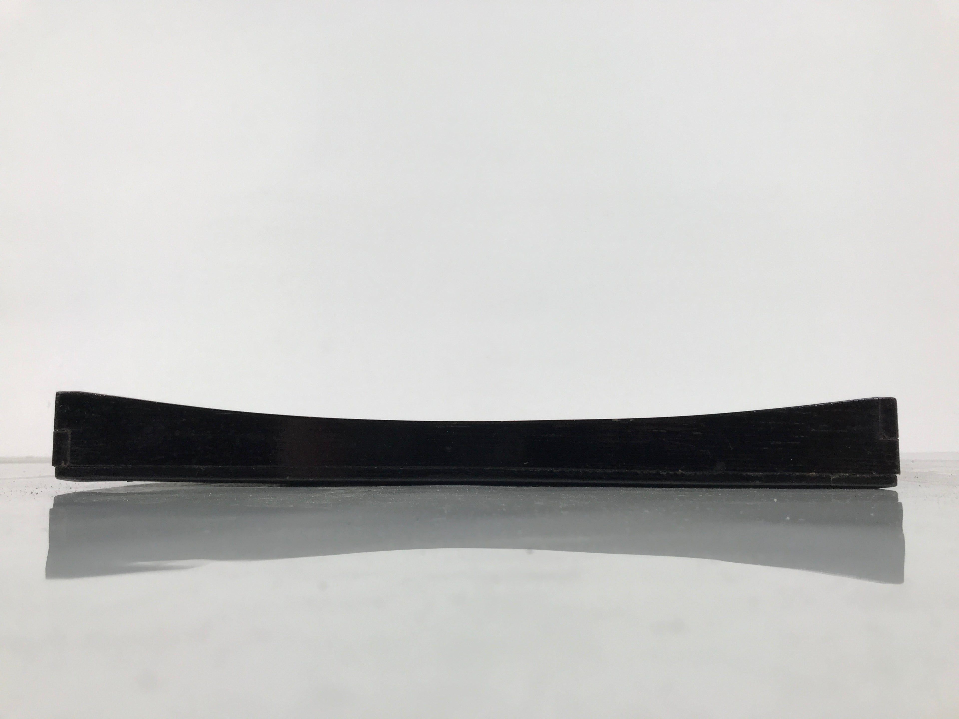 Japanese Lacquered Wood Serving Tray Obon Vtg Square Curved Red Edge Black L614
