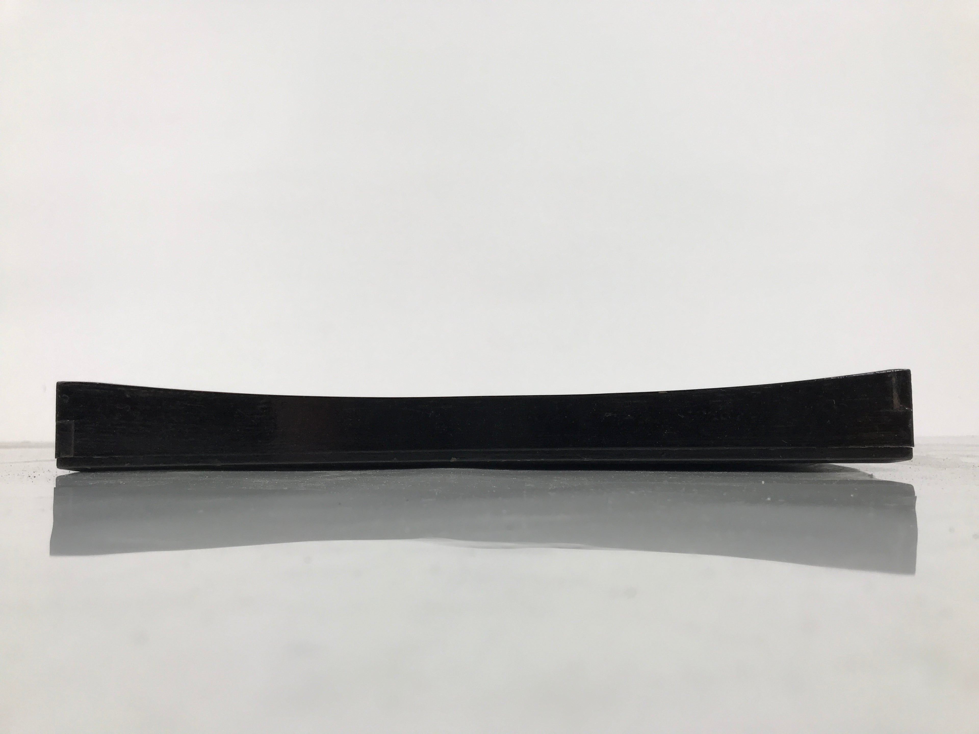 Japanese Lacquered Wood Serving Tray Obon Vtg Square Curved Red Edge Black L614