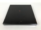 Japanese Lacquered Wood Serving Tray Obon Vtg Square Curved Red Edge Black L614