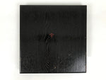Japanese Lacquered Wood Serving Tray Obon Vtg Square Curved Red Edge Black L614