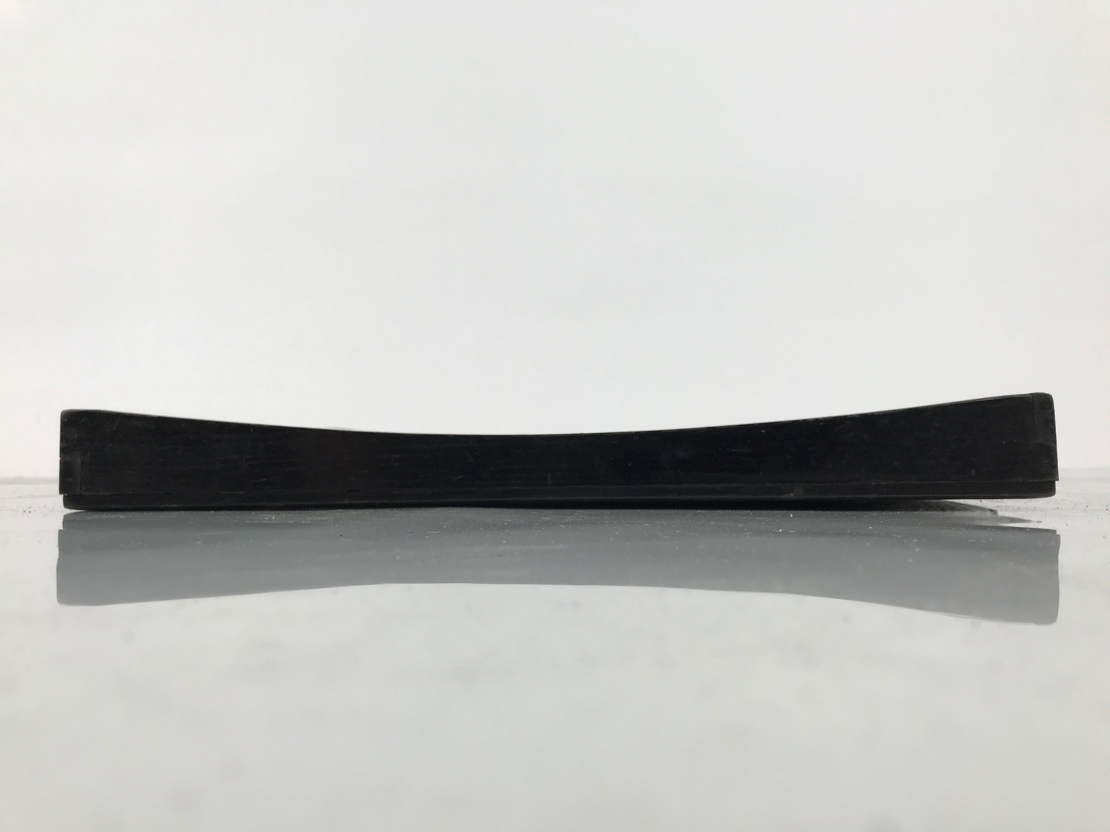 Japanese Lacquered Wood Serving Tray Obon Vtg Square Curved Red Edge Black L615