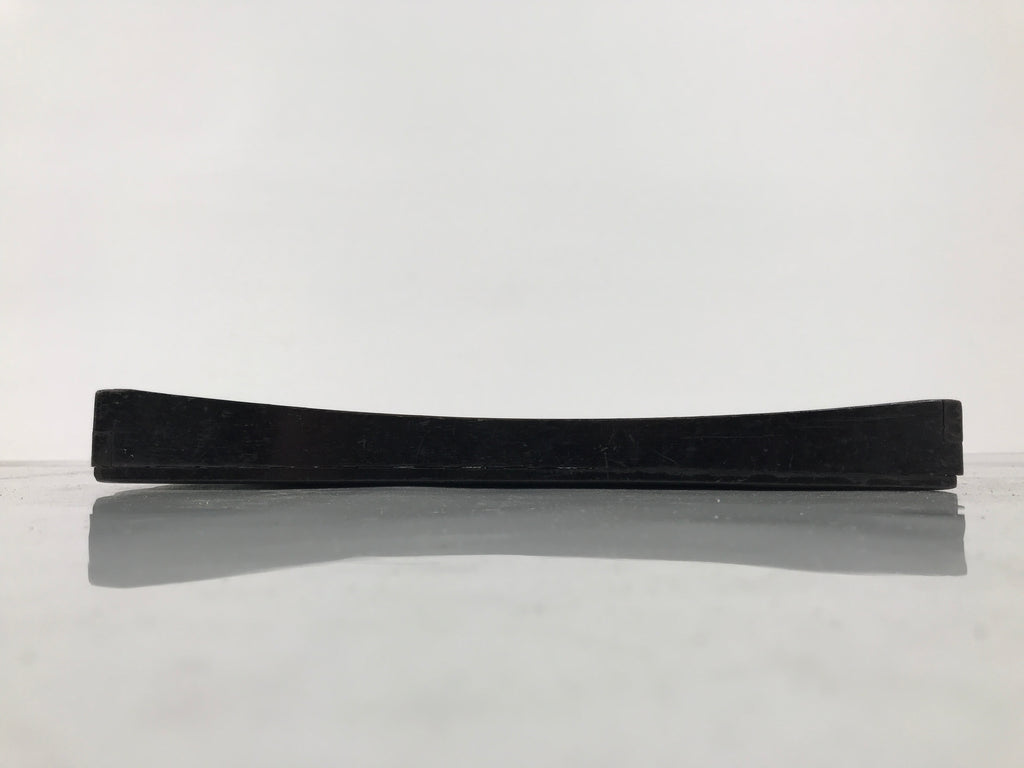 Japanese Lacquered Wood Serving Tray Obon Vtg Square Curved Red Edge Black L615