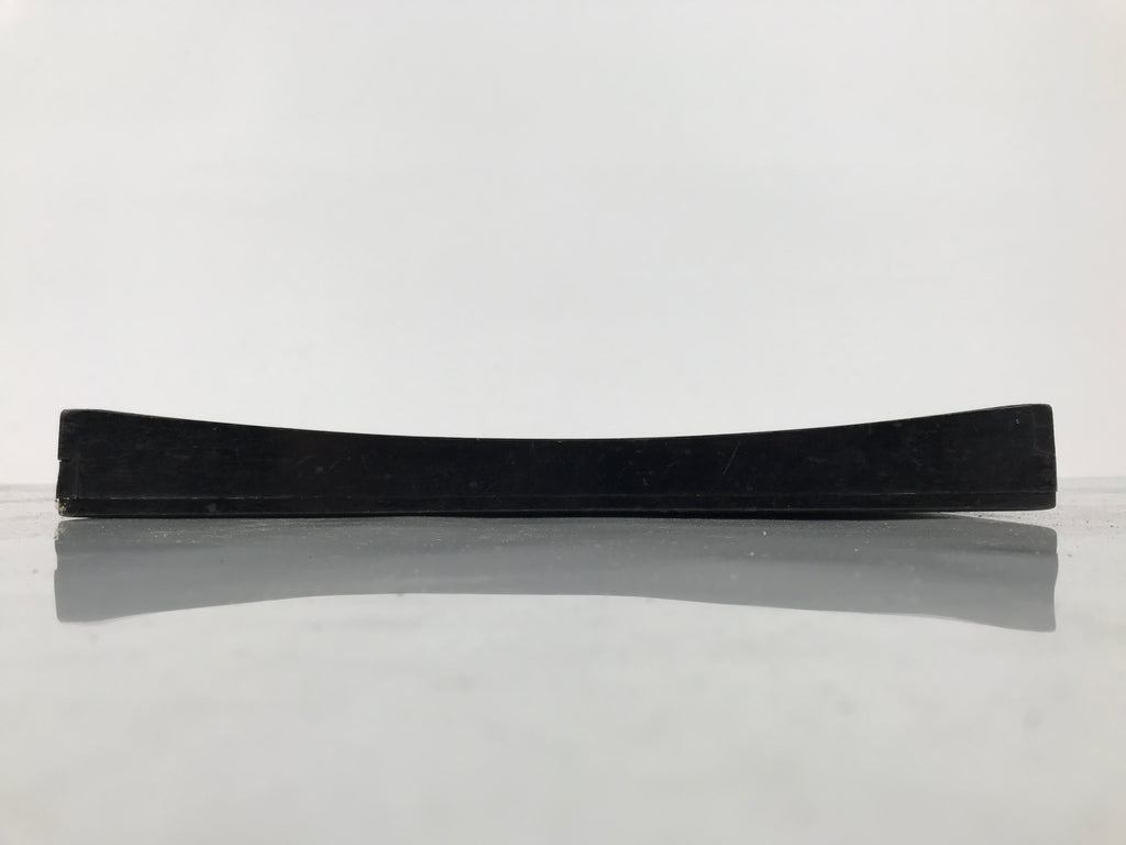 Japanese Lacquered Wood Serving Tray Obon Vtg Square Curved Red Edge Black L615